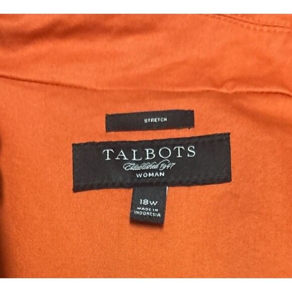 Talbots Stretch Blazer Jacket Sz 18W Orange Blazer Tailored Casual Business - Picture 2 of 7